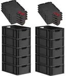 SuperSparSet 10x Eurobox NextGen Grip mit Scharnierdeckel und roten