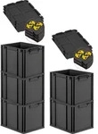SparSet 5x Eurobox NextGen Grip mit Auflagedeckel inkl. 4 gelben