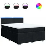 vidaXL Boxspringbett mit Matratze Schwarz 140x190 cm Stoff - Schwarz