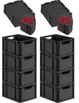 SuperSparSet 8x Eurobox NextGen Grip mit Auflagedeckel inkl. 4 roten