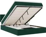 vidaXL Ottoman-Bett mit Matratze & LEDs Dunkelgr&uuml;n 140x190 cm Samt - Gr&uuml;n