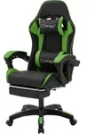 ML-Design Gaming Stuhl mit Fu&szlig;st&uuml;tze, Schwarz-Gr&uuml;n aus Kunstleder, Ergonomischer