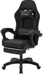 ML-Design Gaming Stuhl mit Fu&szlig;st&uuml;tze, Schwarz aus Kunstleder, Ergonomischer