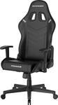 DXRACER Prince Gaming Chair Regular L, PVC, schwarz schwarz mit wei&szlig;en N&auml;hten