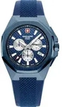 Swiss Alpine Military Herren Schweizer Armbanduhr 42 mm Armband Silikon blau