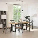 vidaXL Esstisch NOAIN U-Form-Beine 180x90x75 cm Massivholz Kiefer - Braun