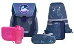 McNeill Schulranzen Primo Schoolbag Set 9-teilig Roses dunkelblau - Dunkelblau
