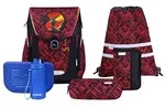 McNeill Schulranzen Primo Schoolbag Set 9-teilig Zack dunkelrot - Dunkelrot