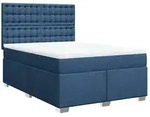 vidaXL Boxspringbett mit Matratze Blau 160x200 cm Stoff - Blau