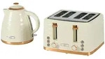 HOMCOM Wasserkocher-Toaster-Set mit 1,7 L Wasserkocher, 4 Scheiben-Toaster...