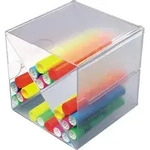 deflecto Organisationsbox Cube, 4 F&auml;cher, glasklar - Bunt