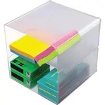 deflecto Organisationsbox Cube, 2 F&auml;cher, glasklar - Bunt