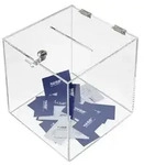 Spendenbox Acryl W&uuml;rfel, Aktionsbox, Losbox, 25 x 25 x 25 cm, HMF 46917 -