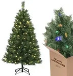 Salcar 150 cm K&uuml;nstlicher Weihnachtsbaum mit Beleuchtung, 2 Lichtfarben