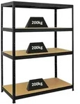 Schwerlastregal Big Elephant | HxBxT 160x120x60cm | Fachlast 200kg | Schwarz -