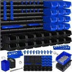 MASKO&reg; Wandregal + Stapelboxen + Werkzeughalter | 45 tlg Box | Erweiterbar 