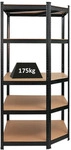 Eckregal Ragnar | HxBxT 180x90x60cm | Fachlast 175kg | Schwarz - Schwarz
