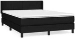 vidaXL Boxspringbett mit Matratze Schwarz 140x190 cm Stoff - Schwarz