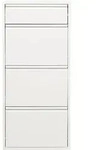 Kare Design Schuhschrank Caruso 3+1, Wei&szlig;, 119x50x15 cm, Schuhkipper, Stahl,...