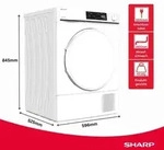 SHARP KD-NHA8S6PWE-DE W&auml;rmepumpentrockner 8 kg, Energieeffizienzklasse E,