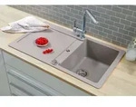 K&uuml;chensp&uuml;le Einbausp&uuml;le Sp&uuml;lbecken Granitsp&uuml;le 86 x 50 Grau Respekta Austin -