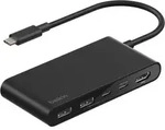 Belkin CONNECT USB-C 5-in-1 mit Dual USB-C Ports,sw. AVC022hqBK - Schwarz