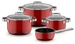 WMF Topf-Set, 4-teilig, Passion Red 05.1958.5290, Rot, Keine Beschichtung, Edelstahl,