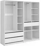 Kleiderschrank Vicco Elmo Wei&szlig; 200 x 200 cm 2er Set, Model 50203 - Wei&szlig;