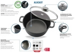 ELO Kochtopf Alucast 20 cm, Aluguss - Induktion, antihaft - Schwarz