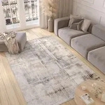 Tapiso Teppich VALLEY Modern Kurzflor Grau Beige Creme Wohnzimmer 300 x 400 cm - Grau