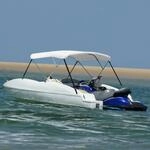 vidaXL 3-Bow Bimini Top Wei&szlig; 183x140x137 cm