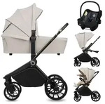 Lionelo Kombikinderwagen Mika Plus 3in1 bis 38 Monate (22kg), XXL-Verdeck mit...