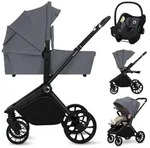 Lionelo Kombikinderwagen Mika Plus 3in1 bis 38 Monate (22kg), XXL-Verdeck mit UPF50+,