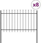 vidaXL Gartenzaun WOERDEN 8 stk. 13,6 x 1,2 m Grau - Grau