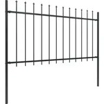 vidaXL Gartenzaun Woerden mit Speerspitze Stahl 170 x 100 cm Schwarz - Schwarz