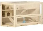 PawHut Kleintierk&auml;fig Nagerk&auml;fig Hamsterk&auml;fig mit Rampe Wippe Tannenholz...