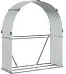 vidaXL Kaminholzunterstand Silbern 120x45x140 cm Verzinkter Stahl - Silber