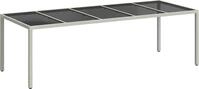 vidaXL Gartentisch Wei&szlig; 250x100x75 cm Poly Rattan und Hartglas