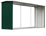 vidaXL Brennholzlager Verzinkter Stahl 330 x 92 x 153 cm Gr&uuml;n - Gr&uuml;n