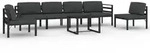 vidaXL 7-tlg. Garten-Lounge-Set mit Kissen Aluminium Anthrazit - Grau