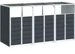 vidaXL M&uuml;lltonnenbox f&uuml;r 3 Tonnen Anthrazit 216x81x115 cm Stahl - Grau