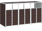 vidaXL M&uuml;lltonnenbox f&uuml;r 3 Tonnen Braun 216x81x115 cm Stahl - Braun