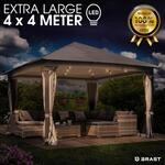 Alu Pavillon INFINITY 4x4m hellgrau inkl. LEDs