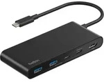 Belkin CONNECT USB-C 7-in-1 mit Dual USB-C Ports,schw.AVC023hqBK - Schwarz