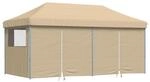 vidaXL Partyzelt Faltbar Pop-Up mit 4 Seitenteilen Beige