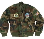 Mil-Tec Bomber-Kinderjacke, woodland - Braun - XXS
