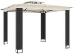 vidaXL Pavillon mit Doppeldach Creme 2,94x2,94 m Stahl