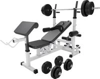 GORILLA SPORTS&reg; Kraftstation mit Gewichten - 170cm Stange, 70kg Hantelset,