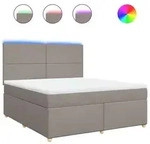 vidaXL Boxspringbett mit Matratze Taupe 180x200 cm Stoff - Taupe