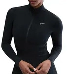 Nike W Nk One Df Fz Fitted Jkt Black/White Black/White L - Schwarz - L
